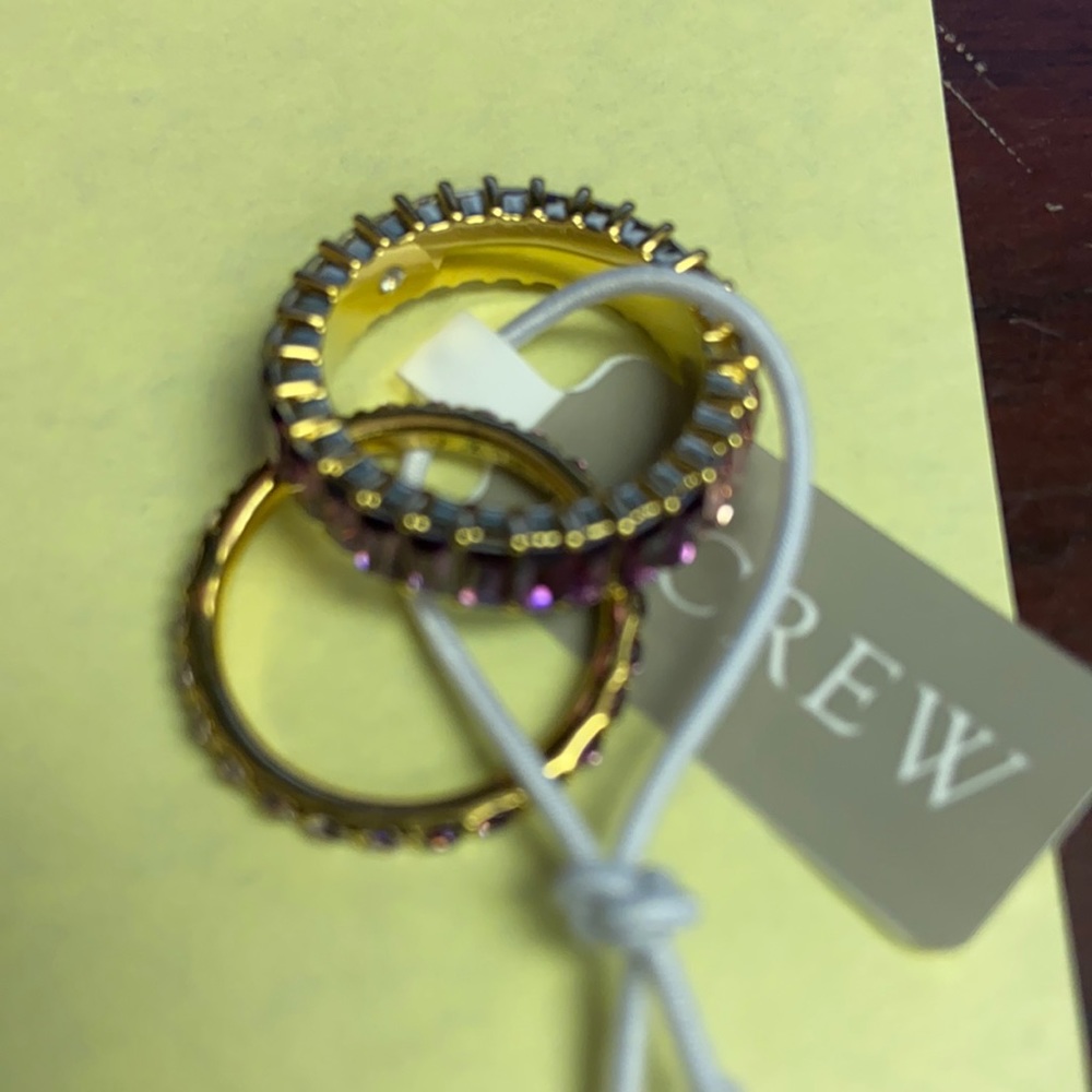 J crew ladies purple stone ring Size 5 NWT